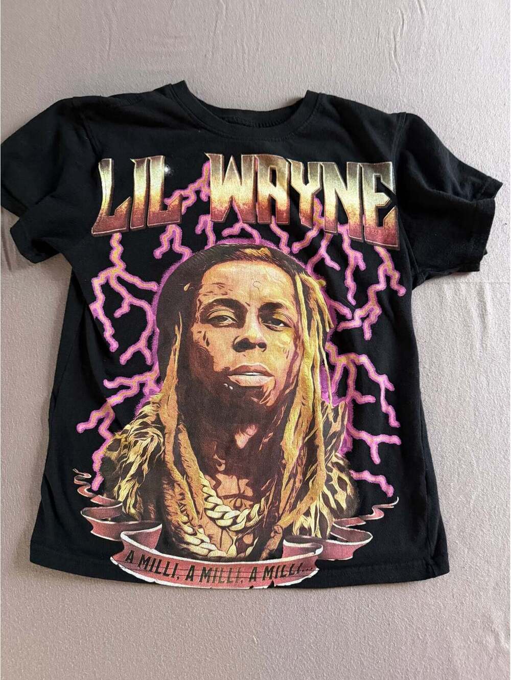 Lil Wayne “A Milli” Graphic Tee – Black Size Small